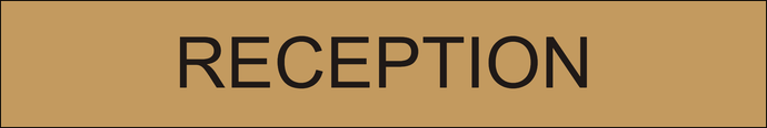  Inviting door sign featuring 'Reception' in clear lettering, marking the entrance to the central reception area within the facility.