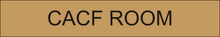 Charger l'image dans la galerie, Sleek door sign showcasing 'CACF Room' in clear lettering, designating a specialized space for Central Alarm and Control Facilities within the facility