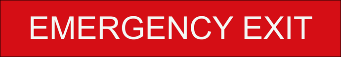 Critical door sign featuring 'Emergency Exit,' emphasizing the location of an essential exit route for emergency evacuation within the facility