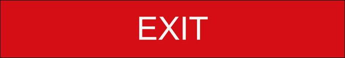 Crucial door sign featuring 'Exit' in clear lettering, serving as a guide to the nearest exit point for safe evacuation within the facility.